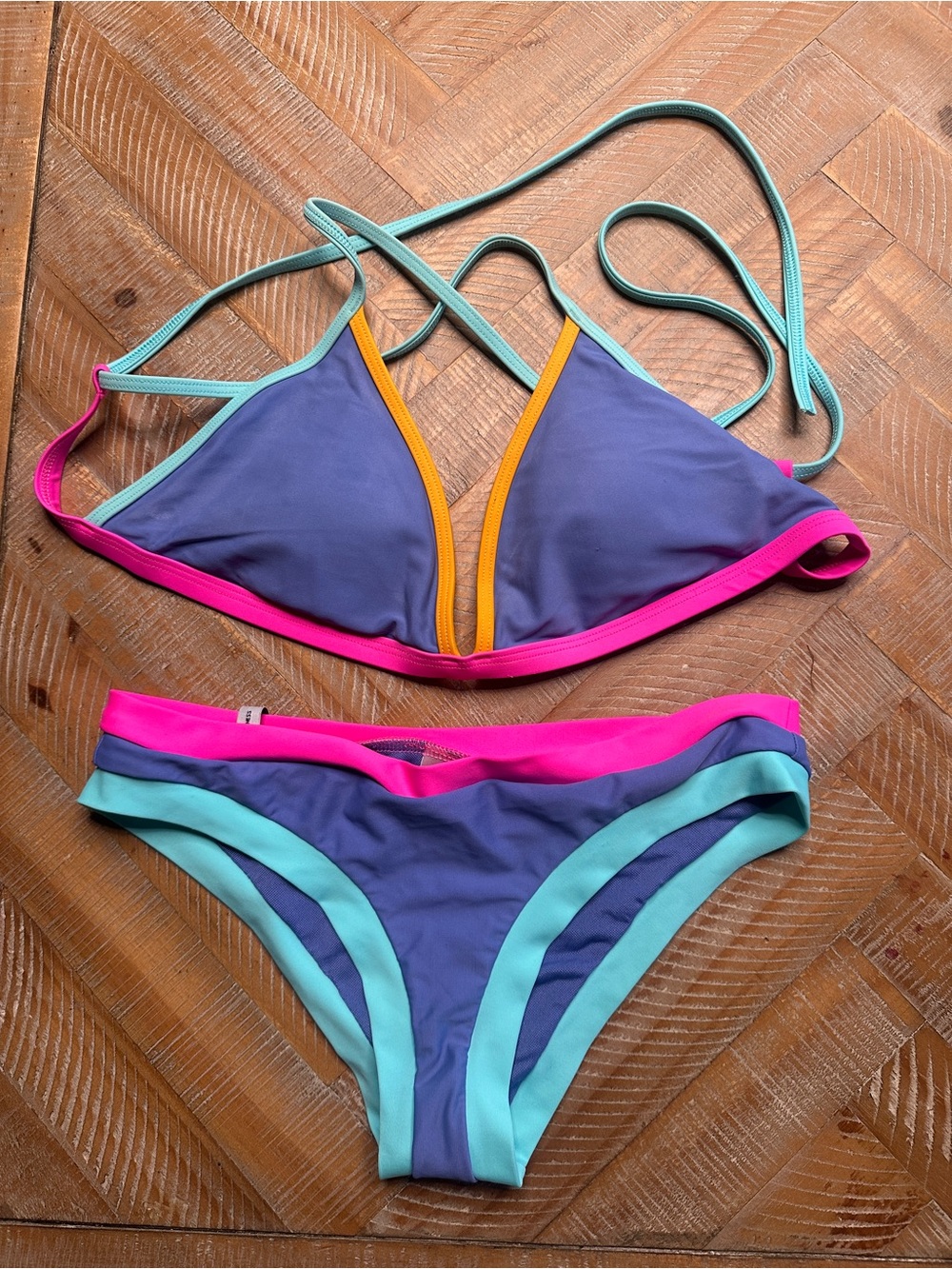 Body Glove Purple Bikini with Pink, Aqua Trim